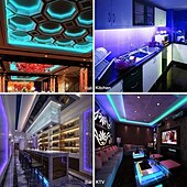 cheap Remote Control-RGB LED Strip Lights Set Dimmable 20m 65.6ft Tiktok Lights 600 LEDs 5050 SMD 10mm Remote Control RC Cuttable Linkable Suitable for Vehicles Self-adhesive Color-Changing IP44