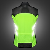 voordelige Herenjassen &amp; Gilets-WOSAWE Voor heren Wielrenvest Mouwloos Bergracen Wegwielrennen Marine Zwart Groen Fietsen Ves / Mouwloos Shirt Winddicht Reflecterende strips Achterzak Sport Effen Kleur Kleding / Gevorderd / Rekbaar