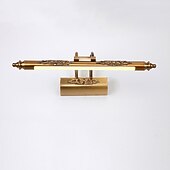 abordables Luces para tocador-Lámpara de espejo con luz de tocador led, iluminación de baño impermeable, lámpara de pared de hierro de cobre cepillado, 8w, 19.69in, ip68, lámpara de pared antigua vintage