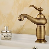 abordables Classiques-robinet de lavabo de salle de bain - robinets de bain monotrou classiques électroplaqués