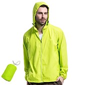 baratos Casacos impermeáveis-Capa de chuva de caminhada à prova d&#039;água masculina feminina upf 50+ uv proteção solar com capuz com capuz manga longa jaqueta de pesca de corrida blusão de verão ao ar livre protetor solar à prova