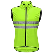 cheap Men&#039;s Jackets &amp; Gilets-WOSAWE Men&#039;s Cycling Jersey Cycling Vest Sleeveless Mountain Bike MTB Road Bike Cycling Green Black Dark Blue Bike Vest / Gilet Jersey Windproof Breathable Lightweight Reflective Strips Back Pocket