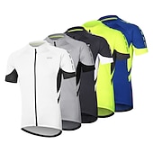 cheap Women's Jerseys-Men's Cycling Jersey Solid Color Short Sleeve Bike Jersey with 3 Rear Pockets Mountain Bike MTB Road Bike Cycling Breathability Reflective Strips Back Pocket Ultra Light Fabric Sports Dark Grey White