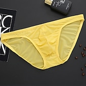 economico Slip, boxer ed intimo Uomo-Per uomo 3 pezzi Slip Di base Poliestere Vita normale Taglie UE / USA Blu chiaro Nero