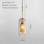 cheap Island Lights-30 cm Single Design Pendant Light LED Modern Nordic Style Glass Cylinder Electroplated Lsland Lights Shops / Cafes Dining Room Lights Gift for Family Friends 110-120V 220-240V