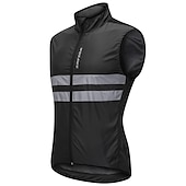 cheap Men&#039;s Jackets &amp; Gilets-WOSAWE Men&#039;s Cycling Jersey Cycling Vest Sleeveless Mountain Bike MTB Road Bike Cycling Green Black Dark Blue Bike Vest / Gilet Jersey Windproof Breathable Lightweight Reflective Strips Back Pocket
