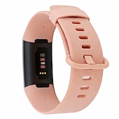 billiga Fitbit klockband-Klockarmband för Fitbit Charge 4 / Charge 3 / Charge 3 SE Silikon Ersättning Rem Mjuk Andningsfunktion Armband