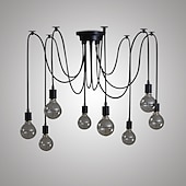 abordables Éclairages grappe-8 lumières 120CM Style de bougie Lustre Métal Finitions Peintes 110-120V 220-240V