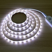 cheap USB Strip Lights-Motion Sensor LED Light Strip 1-2.5 Meters, Rechargeable Battery Box, Indoor Motion-Activated Light for Wardrobes, Stairs, Cabinets, Counters, and Beds (Batteries Not Included)