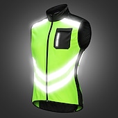 voordelige Herenjassen &amp; Gilets-WOSAWE Voor heren Wielrenvest Mouwloos Bergracen Wegwielrennen Marine Zwart Groen Fietsen Ves / Mouwloos Shirt Winddicht Reflecterende strips Achterzak Sport Effen Kleur Kleding / Gevorderd / Rekbaar
