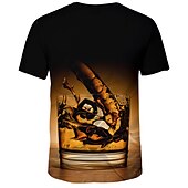 baratos Camisetas 3D-Homens Cerveja Camiseta Camiseta Decote Redondo Camisa Preto Roupa Tamanho Grande S M L XL XXL 3XL 4XL