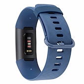 billiga Fitbit klockband-Klockarmband för Fitbit Charge 4 / Charge 3 / Charge 3 SE Silikon Ersättning Rem Mjuk Andningsfunktion Armband
