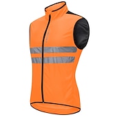 cheap Men&#039;s Jackets &amp; Gilets-WOSAWE Men&#039;s Cycling Jersey Cycling Vest Sleeveless Mountain Bike MTB Road Bike Cycling Green Black Dark Blue Bike Vest / Gilet Jersey Windproof Breathable Lightweight Reflective Strips Back Pocket
