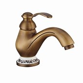 abordables Classiques-robinet de lavabo de salle de bain - robinets de bain à une poignée en laiton antique classique