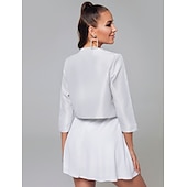 abordables enveloppes d&#039;invité de mariage-Manches 3/4 Boleros Satin Mariage / Fête / Soirée Etoles de Femme Avec Combinaison