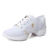 abordables Baskets de danse-baskets de danse en maille respirante pour femmes - chaussures de jazz et de fitness légères à lacets en plusieurs couleurs