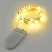 お買い得  電池式-3mストリングライト30LED1個ウォームホワイトホワイトマルチカラー防水パーティー装飾電池駆動