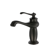 abordables Classiques-robinet de lavabo de salle de bain - robinets de bain monotrou classiques électroplaqués