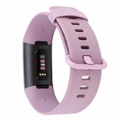 billiga Fitbit klockband-Klockarmband för Fitbit Charge 4 / Charge 3 / Charge 3 SE Silikon Ersättning Rem Mjuk Andningsfunktion Armband