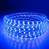 お買い得  防水ストリップライト-導かれたストリップライト防水30m98.4fttiktokライト5050smd 1800ledseuプラグ付き暖かい白白赤黄青緑家のダイニングリビングルームバー用の切断可能