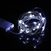 お買い得  電池式-3mストリングライト30LED1個ウォームホワイトホワイトマルチカラー防水パーティー装飾電池駆動