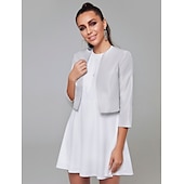abordables enveloppes d&#039;invité de mariage-Manches 3/4 Boleros Satin Mariage / Fête / Soirée Etoles de Femme Avec Combinaison