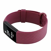 billiga Fitbit klockband-Klockarmband för Fitbit Charge 4 / Charge 3 / Charge 3 SE Silikon Ersättning Rem Mjuk Andningsfunktion Armband