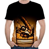 baratos Camisetas 3D-Homens Cerveja Camiseta Camiseta Decote Redondo Camisa Preto Roupa Tamanho Grande S M L XL XXL 3XL 4XL