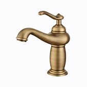 abordables Classiques-robinet de lavabo de salle de bain - robinets de bain monotrou classiques électroplaqués