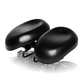 cheap Bikes &amp; Components-Bike Saddle / Bike Seat Ergonomical Dual Pad Adjustable Extra Wide / Extra Large Double Noseless PU Leather High-Density Foam PVC Cycling Road Bike Mountain Bike MTB Black