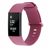 billiga Fitbit klockband-Klockarmband för Fitbit Charge 4 / Charge 3 / Charge 3 SE Silikon Ersättning Rem Mjuk Andningsfunktion Armband