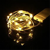 お買い得  電池式-3mストリングライト30LED1個ウォームホワイトホワイトマルチカラー防水パーティー装飾電池駆動