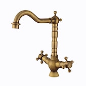 cheap Rotatable-Kitchen faucet - Two Handles One Hole Antique Copper Standard Spout Centerset Contemporary / Antique Kitchen Taps