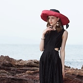 preiswerte Partyhut-Hüte Naturfaser Strohhut Sonnenhut Casual Cocktail Royal Astcot Elegant &amp; Luxuriös Retro Klassisch Mit Bowknot Bändern Kopfbedeckung Kopfbedeckung