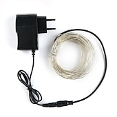 economico Plug in elettrico-eleganti luci per feste di nozze, luci fatate da 5 m, adattatore da 12 V a 1 A, luci per decorazioni di nozze, stringhe di LED, luci per feste di nozze ...