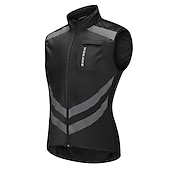 voordelige Herenjassen &amp; Gilets-WOSAWE Voor heren Wielrenvest Mouwloos Bergracen Wegwielrennen Marine Zwart Groen Fietsen Ves / Mouwloos Shirt Winddicht Reflecterende strips Achterzak Sport Effen Kleur Kleding / Gevorderd / Rekbaar