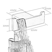 economico Ganci porta accappatoio-porta accappatoio multifunzione design premium moderno in acciaio inossidabile e gancio in metallo per bagno a parete 1pz