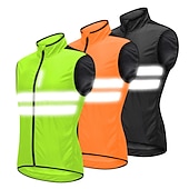 cheap Men&#039;s Jackets &amp; Gilets-WOSAWE Men&#039;s Cycling Jersey Cycling Vest Sleeveless Mountain Bike MTB Road Bike Cycling Green Black Dark Blue Bike Vest / Gilet Jersey Windproof Breathable Lightweight Reflective Strips Back Pocket
