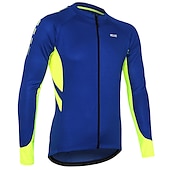 preiswerte Radtrikot Herren-Arsuxeo Herren Langarm Fahrradtrikot Winter Polyester Dunkelgrau Weiß Grau Volltonfarbe Fahhrad Trikot / Radtrikot Bergradfahren Straßenradfahren Reflexstreiffen Tasche auf der Rückseite Sport