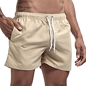 baratos shorts de natação masculinos-calções de banho masculino calções de banho com forro de malha calções de prancha de secagem rápida cordão elástico respirável com bolsos - natação surf praia desportos aquáticos cor sólida primavera