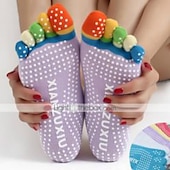 economico Calze da Yoga-1 Paio Calze yoga Calzini antiscivolo da yoga Cinque calzini della punta Per donna Antiscivolo Traspirante Protettivo Viola scuro Azzurro Rosa + giallo Autunno Inverno per Yoga Pilates Danza Bikram