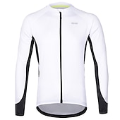 preiswerte Radtrikot Herren-Arsuxeo Herren Langarm Fahrradtrikot Winter Polyester Dunkelgrau Weiß Grau Volltonfarbe Fahhrad Trikot / Radtrikot Bergradfahren Straßenradfahren Reflexstreiffen Tasche auf der Rückseite Sport