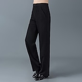 Недорогие Брюки-Латино Брюки Рюши / сборки Муж. Учебный Выступление Завышенная талия Полиэфир Хлопок