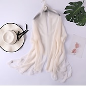abordables Châles-châles femmes écharpes d&#039;invité de mariage écharpes pour femmes châles écharpes protection solaire sans manches imitation soie enveloppes de mariage avec couleur pure pour la fête printemps&amp;amp;