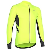 preiswerte Radtrikot Herren-Arsuxeo Herren Langarm Fahrradtrikot Winter Polyester Dunkelgrau Weiß Grau Volltonfarbe Fahhrad Trikot / Radtrikot Bergradfahren Straßenradfahren Reflexstreiffen Tasche auf der Rückseite Sport