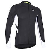 preiswerte Radtrikot Herren-Arsuxeo Herren Langarm Fahrradtrikot Winter Polyester Dunkelgrau Weiß Grau Volltonfarbe Fahhrad Trikot / Radtrikot Bergradfahren Straßenradfahren Reflexstreiffen Tasche auf der Rückseite Sport