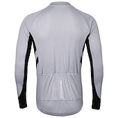 preiswerte Radtrikot Herren-Arsuxeo Herren Langarm Fahrradtrikot Winter Polyester Dunkelgrau Weiß Grau Volltonfarbe Fahhrad Trikot / Radtrikot Bergradfahren Straßenradfahren Reflexstreiffen Tasche auf der Rückseite Sport