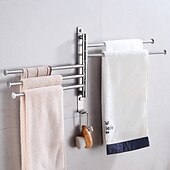 abordables Barres repose-serviettes-porte-serviettes de salle de bain porte-serviettes d&#039;activité rotatif en acier inoxydable brossé porte-serviettes de rangement de salle de bain