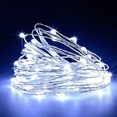 cheap Battery String Lights-Elegant Wedding Reception Party Fairy Lights 5M 50 LED Battery Operated with Remote Control Timer Waterproof Copper Wire Twinkle String Lights for Bedroom Indoor Outdoor Wedding Dorm Decor