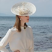 economico Fascinator-Fascinators copricapo per cappello derby del Kentucky con piume di lino